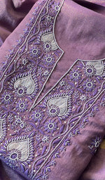 Load image into Gallery viewer, Women's Lakhnavi Handcrafted Tissue Chanderi Chikankari Suit Material - HONC0275991