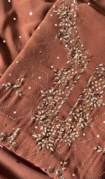 Load image into Gallery viewer, Women's Lakhnavi Handcrafted Pure Silk Georgette Chikankari Suit Material - HONC0243724