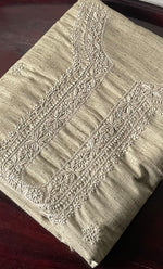 将图像加载到图库查看器中, Lucknowi Handcrafted Cotton Chikankari Unstitched Men's Kurta Fabric - HONC0306857