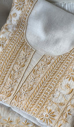 Load image into Gallery viewer, Women's Lakhnavi Handcrafted Mul Chanderi Unstitched Kurta And Dupatta Set - HONCO287714