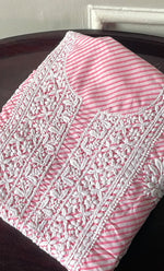 Load image into Gallery viewer, Shumaira Women's Lakhnavi Handcrafted Cotton Chikankari Unstitched Kurti Fabric - HONC0326380