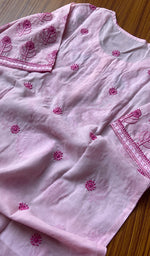 将图像加载到图库查看器中, Women's Lakhnavi Handcrafted Cotton Chikankari Kurti - HONC0167635