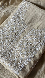 Load image into Gallery viewer, Women's Lakhnavi Handcrafted Tissue Chanderi Unstitched Kurta And Dupatta Set - HONC0282350