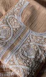 Load image into Gallery viewer, Women's Lakhnavi Handcrafted Maheshwari Mul Chanderi Unstitched Kurta And Dupatta Set - HONC0301252