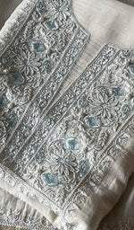 Load image into Gallery viewer, Irum Women's Lakhnavi Handcrafted Mul Chanderi Unstitched Kurta And Dupatta Set - HONC0297196