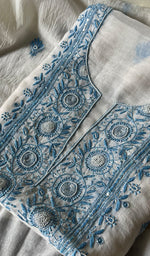 Load image into Gallery viewer, Women's Lakhnavi Handcrafted Mul Chanderi Unstitched Kurta And Dupatta Set - HONC0265850