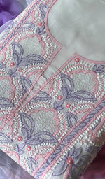 将图像加载到图库查看器中, Sidra Women's Lakhnavi Handcrafted Cotton Chikankari Suit Material - HONC0291775
