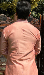 Load image into Gallery viewer, Men's Lucknowi Handcrafted Chanderi Chikankari Silk Kurta - HONC03224280
