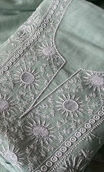 Load image into Gallery viewer, Women's Lakhnavi Handcrafted Maheshwari Mul Chanderi UnStitched Kurta And Dupatta Set - HONC0286686