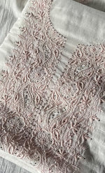 将图像加载到图库查看器中, Women's Lakhnavi Handcrafted Mul Chanderi Unstitched Kurta And Dupatta Set- HONC0267151