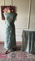 将图像加载到图库查看器中, Mahira Women's Lakhnavi Handcrafted Mul Chanderi Unstitched Chikankari Full Suit - HONC0355239