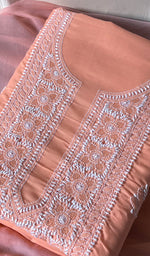 Load image into Gallery viewer, Farah Women's Lakhnavi Handcrafted Cotton Chikankari Suit Material - HONC0276748