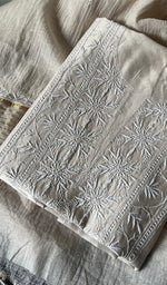 Load image into Gallery viewer, Amisha Women's Lakhnavi Handcrafted Chanderi Silk Chikankari Full Suit Material - HONC0253717