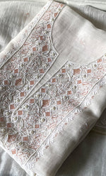 Load image into Gallery viewer, Women's Lakhnavi Handcrafted Unstitched Mul Chanderi Kurta And Dupatta Set - HONC0323593