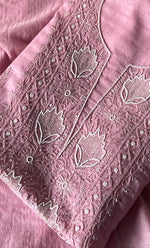 Load image into Gallery viewer, Women's Lakhnavi Handcrafted Mul Chanderi Unstitched Chikankari Full Suit Material - HONC0314659