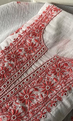 将图像加载到图库查看器中, Women's Lakhnavi Handcrafted Mul Chanderi Unstitched Kurta And Dupatta Set- HONC0321880