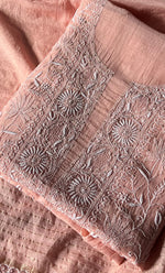 Load image into Gallery viewer, Women's Lakhnavi Handcrafted Mul Chanderi Unstitched Kurta And Dupatta Set- HONC0273557