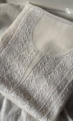 Load image into Gallery viewer, Women's Lakhnavi Handcrafted Unstitched Mul Chanderi Kurta And Dupatta Set - HONC0327485