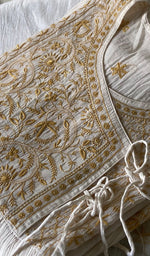 Load image into Gallery viewer, Women's Lakhnavi Handcrafted Mul Chanderi Semi - stitched Angrakha And Dupatta Set - HONC0300850