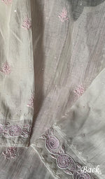 Load image into Gallery viewer, Aaliyah Women's Lakhnavi Handcrafted Mul Chanderi Semi - Stitched Kurta And Dupatta Set - HONC0256884