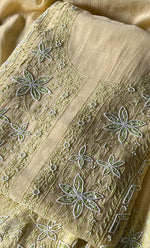 Load image into Gallery viewer, Women's Lakhnavi Handcrafted Mul Chanderi Unstitched Kurta And Dupatta Set - HONC0302256