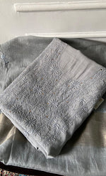 Load image into Gallery viewer, Women's Lakhnavi Handcrafted Mul Chanderi Unstitched Chikankari Full Suit Material - HONC0324473