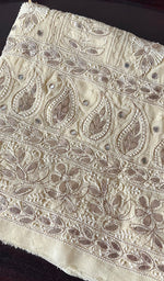 将图像加载到图库查看器中, Women's Lakhnavi Handcrafted Pure Silk Georgette Chikankari Kurti Fabric - HONC0270821