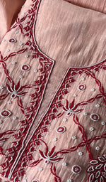 将图像加载到图库查看器中, Women's Lakhnavi Handcrafted Mul Chanderi Unstitched Kurta And Dupatta Set - HONC0295591