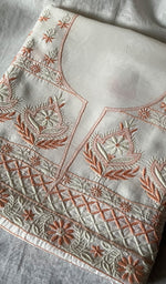 Load image into Gallery viewer, Women's Lakhnavi Handcrafted Chanderi Silk Unstitched Kurta And Dupatta Set - HONC015233