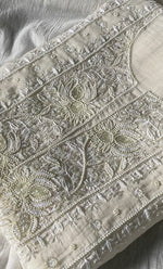 Load image into Gallery viewer, Women's Lakhnavi Handcrafted Mul Chanderi Unstitched Kurta And Dupatta Set- HONC0313324
