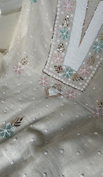 Load image into Gallery viewer, Women's Lakhnavi Handcrafted Mul Chanderi Unstitched Kurta And Dupatta Set - HONC0287740