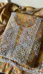 Load image into Gallery viewer, Alveena Women's Lakhnavi Handcrafted Cotton Chikankari Kurta And Kurta Dupatta Set - HONC0264807