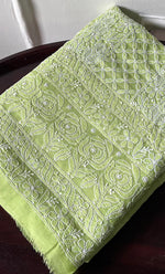 Load image into Gallery viewer, Women's Lakhnavi Handcrafted Cotton Chikankari Unstitched Kurti Fabric - HONC0298530