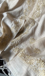 Load image into Gallery viewer, Women's Lakhnavi Handcrafted Munga Silk Chikankari Dupatta - HONC0180051