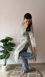 Load image into Gallery viewer, Women's Lakhnavi Handcrafted Cotton Chikankari Kurti - HONC0379475