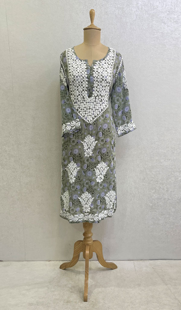 Zainish Women's Lucknowi Handcrafted Mul Cotton Chikankari Kurti - HONC0120048