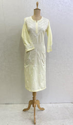 Load image into Gallery viewer, Women's Lucknowi Handcrafted Mul Cotton Chikankari Kurti - HONC0107669