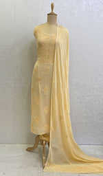 Load image into Gallery viewer, Women's Lucknowi Handcrafted Viscose Georgette Chikankari Suit Material - HONC091967