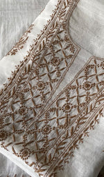 Load image into Gallery viewer, Women's Lakhnavi Handcrafted Mul Chanderi Unstitched Kurta And Dupatta Set - HONC0317070