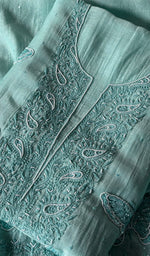 Load image into Gallery viewer, Titlee Women's Lakhnavi Handcrafted Mul Chanderi Unstitched Chikankari Full Suit Material - HONC0339577