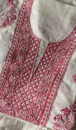 将图像加载到图库查看器中, Women's Lakhnavi Handcrafted Mul Chanderi Unstitched Kurta And Dupatta Set - HONC0369369