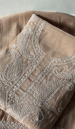 Load image into Gallery viewer, Women's Lakhnavi Handcrafted Mul Chanderi Unstitched Kurta And Dupatta Set - HONC0348656