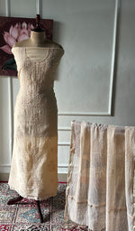 Load image into Gallery viewer, Women's Lakhnavi Handcrafted Mul Chanderi Unstitched Chikankari Full Suit Material - HONC0345053