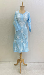Load image into Gallery viewer, Aarzu Women's Lucknowi Handcrafted Cotton Chikankari Kurti- HONC0148322