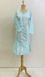 Load image into Gallery viewer, Zoyaa Women's Lucknowi Handcrafted Cotton Chikankari Kurti - HONC0164396