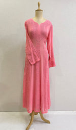 Load image into Gallery viewer, Jaiba Women's Lakhnavi Handcrafted Viscose Georgette Chikankari Anarkali - HONC0143407