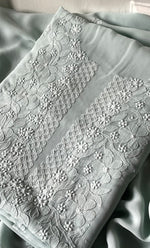 Load image into Gallery viewer, Women's Lakhnavi Handcrafted Viscose Georgette Chikankari Full Suit Material - HONC0312589
