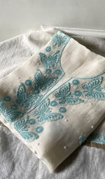 将图像加载到图库查看器中, Titli Women's Lakhnavi Handcrafted Unstitchd Mul Chanderi Kurta And Dupatta Set - HONC0330019