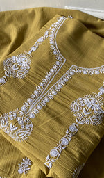 将图像加载到图库查看器中, Women's Lakhnavi Handcrafted Cotton Unstitched Kurta And Dupatta Set - HONC0362874