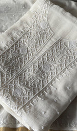 Load image into Gallery viewer, Women's Lakhnavi Handcrafted Mul Chanderi Unstitched Kurta And Dupatta Set - HONC0329465